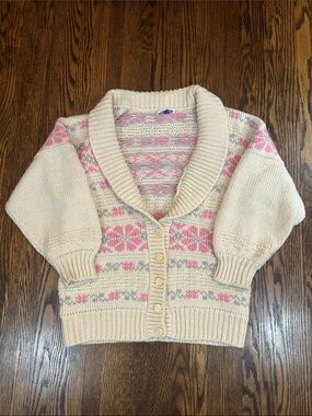 Vintage Handmade Shawl Collar Knit Sweater